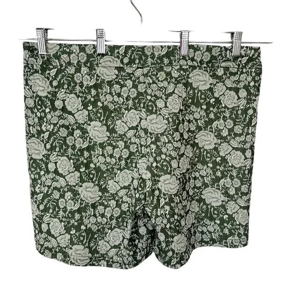 Nanette Lepore NWT Women's XL Pull On Damask Shorts Green Creme